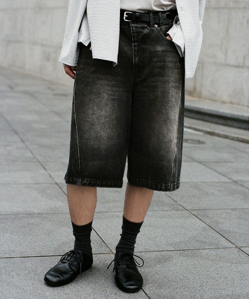 CURVED SEAM DENIM WIDE SHORTS（その他パンツ）｜WYM LIDNM