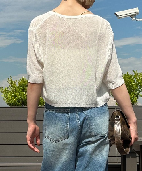 SpRay(スプレイ)の「5分袖ニットボレロ(カーディガン/ボレロ・レディース・アイボリー/ブラック/ホワイト/レッド・FREE)」の11枚目の写真