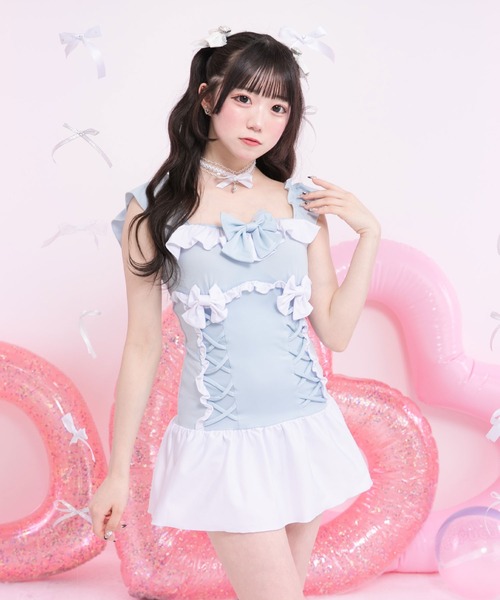 レースアップリボン水着（水着）｜DearMyLove（ディアマイラブ