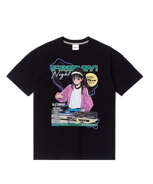 QT8(キューティーエイト)の「QT8 GARMENTS/フライデーナイトT(Tシャツ/カットソー・メンズ・ブラック/アイボリー・LARGE/MEDIUM)」の11枚目の写真