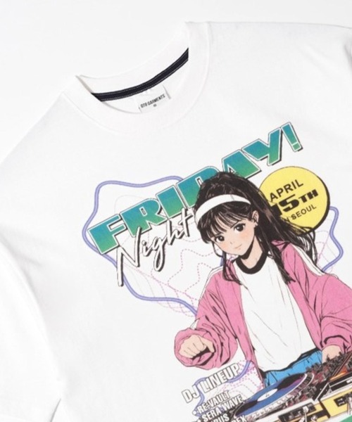 QT8(キューティーエイト)の「QT8 GARMENTS/フライデーナイトT(Tシャツ/カットソー・メンズ・ブラック/アイボリー・LARGE/MEDIUM)」の6枚目の写真