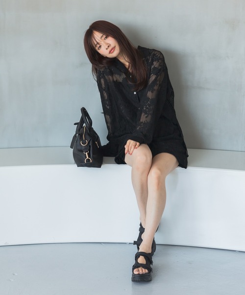 mysty woman（ミスティウーマン）の「【セットアップ着用可】レーシーショートパンツ 574581（その他パンツ・レディース・ブラック/オフホワイト・FREE）」の20枚目の写真