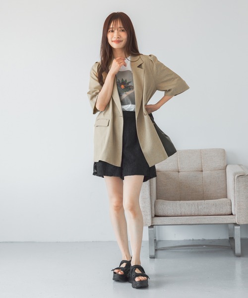 mysty woman（ミスティウーマン）の「【セットアップ着用可】レーシーショートパンツ 574581（その他パンツ・レディース・ブラック/オフホワイト・FREE）」の17枚目の写真