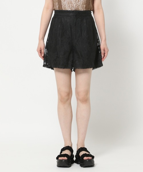 mysty woman（ミスティウーマン）の「【セットアップ着用可】レーシーショートパンツ 574581（その他パンツ・レディース・ブラック/オフホワイト・FREE）」の13枚目の写真