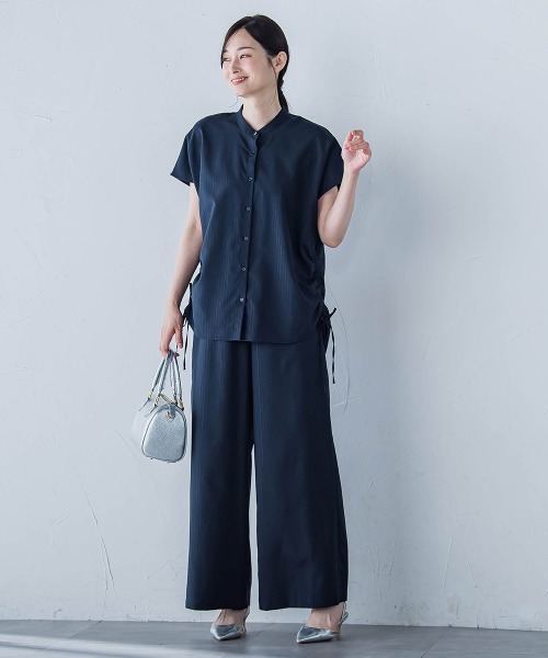 LAUTREAMONT（ロートレアモン）の「【WEB限定】フィルムストライプイージーパンツ ≪手洗い可能≫（その他パンツ・レディース・ダークネイビー/グレー系その他・7号/9号/11号）」の4枚目の写真