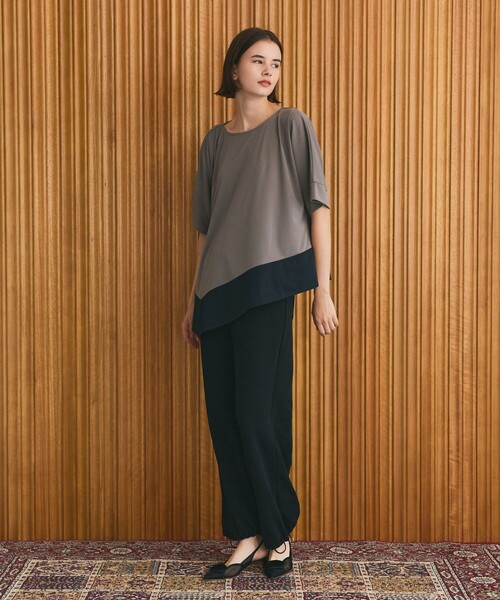 tシャツ バイカラーアシメトップ レディース バイカラーアシメトップ（Tシャツ/カットソー）｜GRACE CLASS