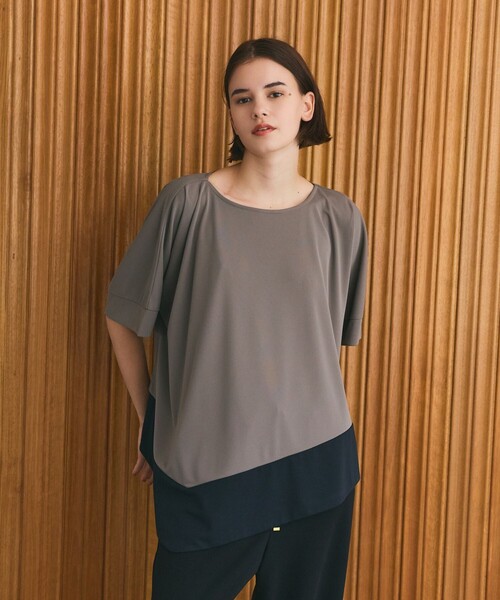 GRACE CLASS（グレースクラス）の「バイカラーアシメトップ（Tシャツ/カットソー・レディース・カーキ/ブラック・36）」の3枚目の写真