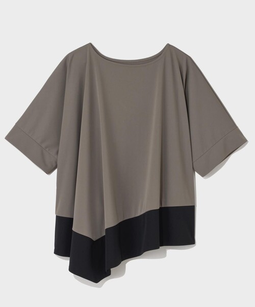 GRACE CLASS（グレースクラス）の「バイカラーアシメトップ（Tシャツ/カットソー・レディース・カーキ/ブラック・36）」の6枚目の写真