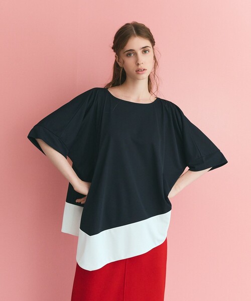 GRACE CLASS（グレースクラス）の「バイカラーアシメトップ（Tシャツ/カットソー・レディース・カーキ/ブラック・36）」の9枚目の写真