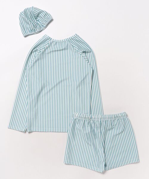 aimoha（アイモハ）の「【aimoha-KIDS-】キッズ　ボーイズ ラッシュガード水着セット (SS)（水着・キッズ・ブルー・MEDIUM/LARGE/X-LARGE/XX-LARGE/XXX-LARGE/XXXX-LARGE）」の2枚目の写真