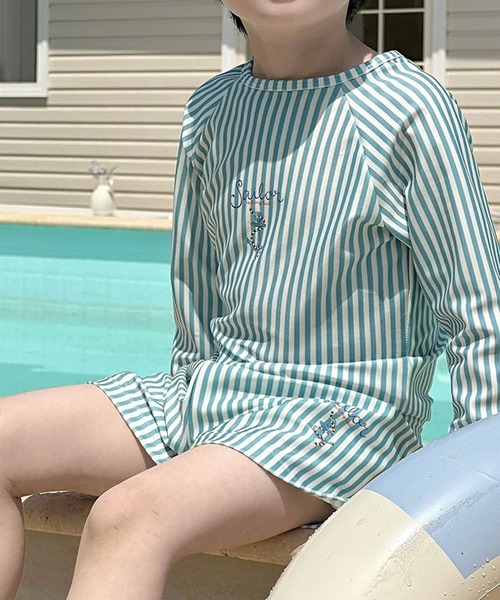aimoha（アイモハ）の「【aimoha-KIDS-】キッズ　ボーイズ ラッシュガード水着セット (SS)（水着・キッズ・ブルー・MEDIUM/LARGE/X-LARGE/XX-LARGE/XXX-LARGE/XXXX-LARGE）」の9枚目の写真