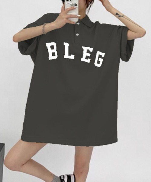 CREARE -LINO-(クレアーレリノ)の「フロントロゴビッグポロシャツ(Tシャツ/カットソー・メンズ・ベージュ/ホワイト/ブラック/チャコール・FREE)」の9枚目の写真