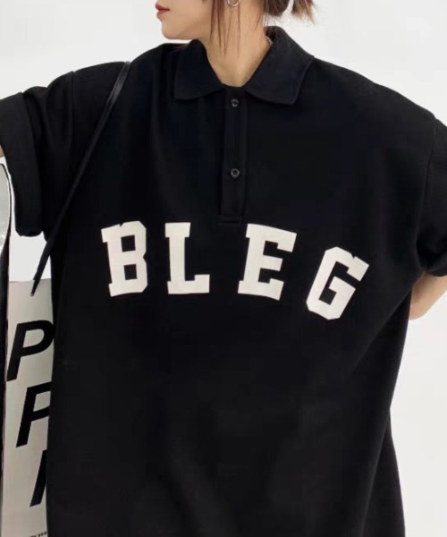 CREARE -LINO-(クレアーレリノ)の「フロントロゴビッグポロシャツ(Tシャツ/カットソー・メンズ・ベージュ/ホワイト/ブラック/チャコール・FREE)」の10枚目の写真