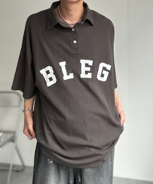 CREARE -LINO-(クレアーレリノ)の「フロントロゴビッグポロシャツ(Tシャツ/カットソー・メンズ・ベージュ/ホワイト/ブラック/チャコール・FREE)」の5枚目の写真