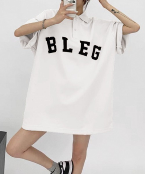 CREARE -LINO-(クレアーレリノ)の「フロントロゴビッグポロシャツ(Tシャツ/カットソー・メンズ・ベージュ/ホワイト/ブラック/チャコール・FREE)」の14枚目の写真