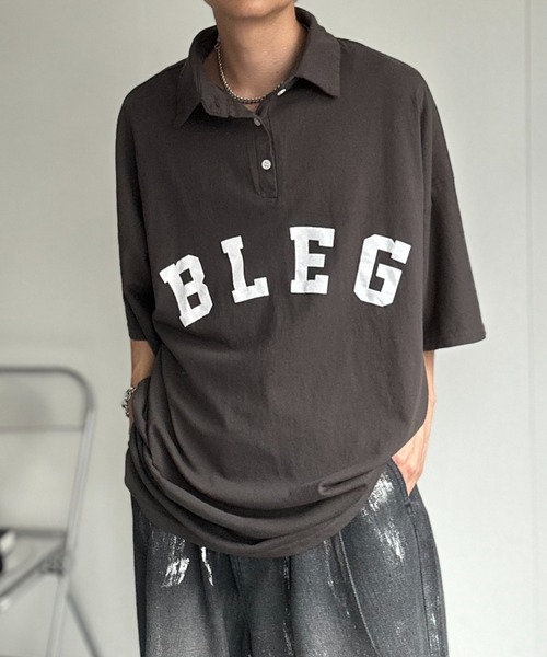 CREARE -LINO-(クレアーレリノ)の「フロントロゴビッグポロシャツ(Tシャツ/カットソー・メンズ・ベージュ/ホワイト/ブラック/チャコール・FREE)」の15枚目の写真