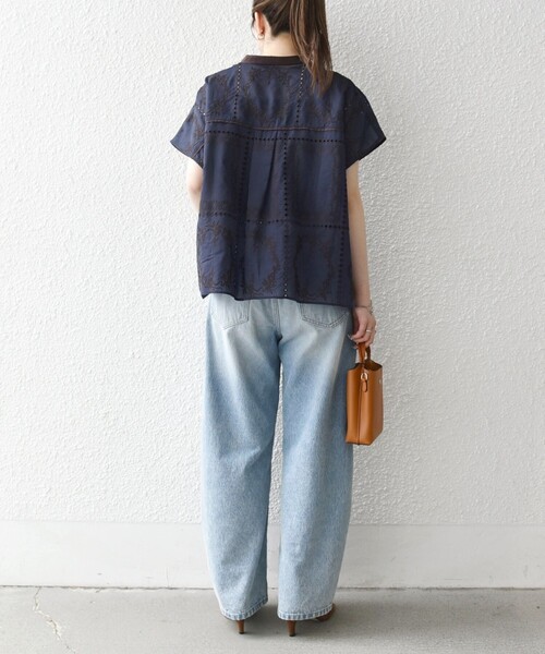 SHIPS any:〈手洗い可能〉エンブロイダリー レース シアー フレンチ