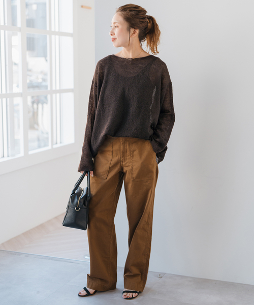 ルーズモヘヤMIXボートネックニット 追加》ルーズモヘヤミックスボートネックニット（ニット