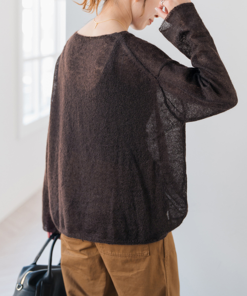 ルーズモヘヤMIX ポートネックニット 追加》ルーズモヘヤミックスボートネックニット（ニット