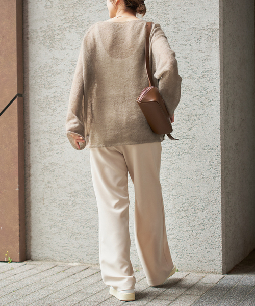 追加》ルーズモヘヤミックスボートネックニット（ニット