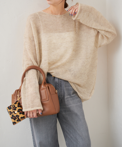 セール】《追加》ルーズモヘヤミックスボートネックニット（ニット