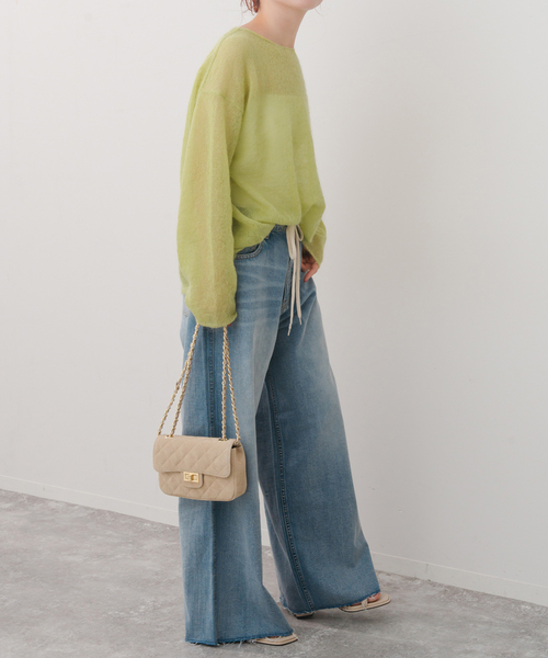 追加》ルーズモヘヤミックスボートネックニット（ニット