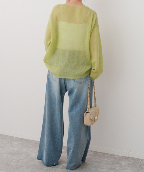 追加》ルーズモヘヤミックスボートネックニット（ニット/セーター