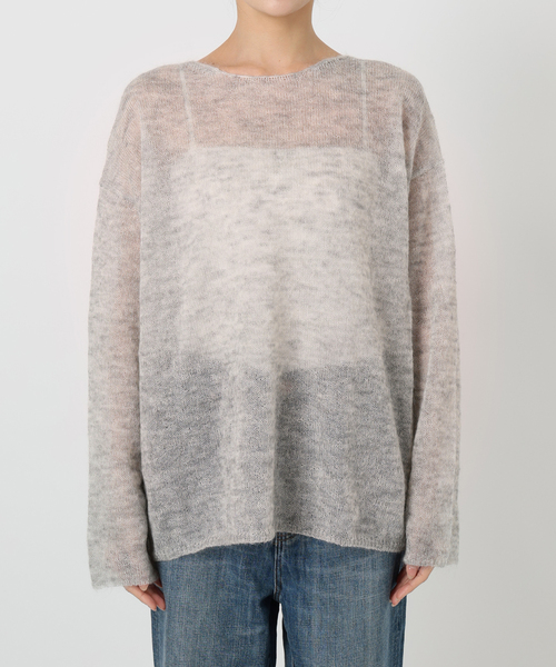 追加》ルーズモヘヤミックスボートネックニット（ニット/セーター