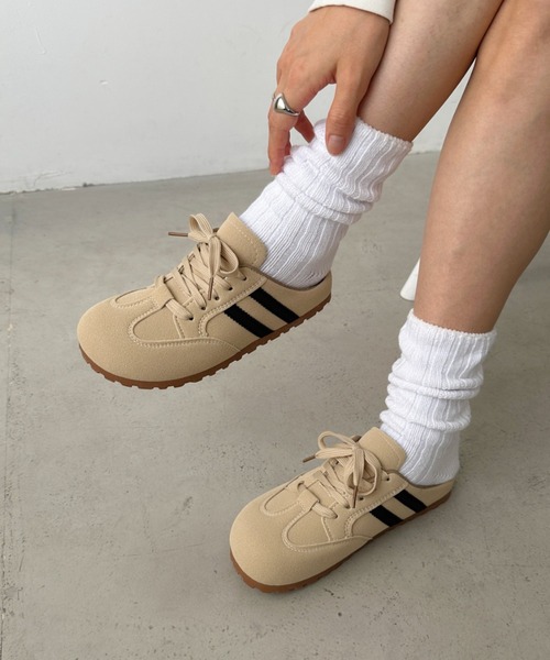 CLEA（クレア）の「スウェードタッチサボスニーカー（スニーカー・レディース・ブラウン/ベージュ/イエロー・23.5cm/24.5cm）」の17枚目の写真