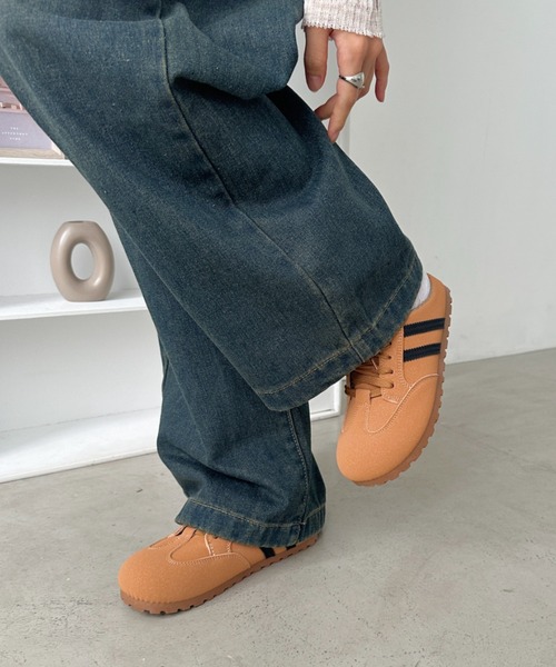 CLEA（クレア）の「スウェードタッチサボスニーカー（スニーカー・レディース・ブラウン/ベージュ/イエロー・23.5cm/24.5cm）」の10枚目の写真