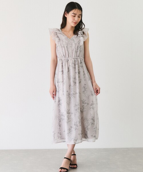 Jayro(ジャイロ)の「花柄フリルワンピース(ワンピース・レディース・ホワイト系その他2/ブラック/グレー系その他・M)」の8枚目の写真