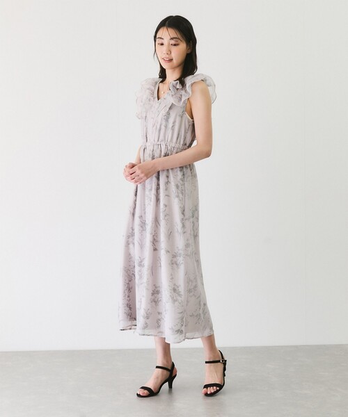 Jayro(ジャイロ)の「花柄フリルワンピース(ワンピース・レディース・ホワイト系その他2/ブラック/グレー系その他・M)」の9枚目の写真