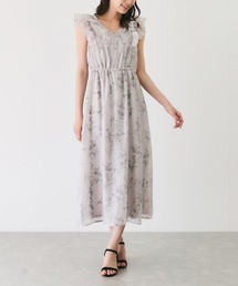 花柄フリルワンピース