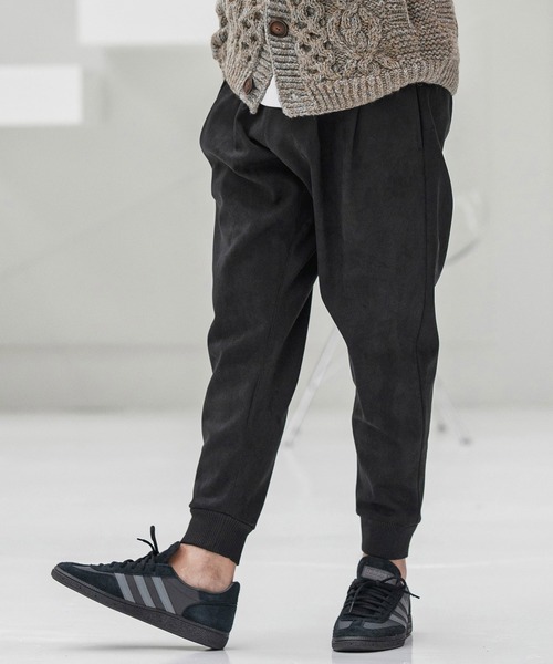 CAMBIO(カンビオ)の「mp13860-Suede Like Back Shaggy Ponti Jogger Pants ジョガーパンツ(その他パンツ・メンズ・ブラック/ブラウン・S/M/L)」の2枚目の写真