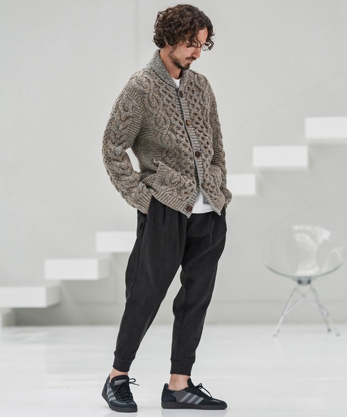 CAMBIO(カンビオ)の「mp13860-Suede Like Back Shaggy Ponti Jogger Pants ジョガーパンツ(その他パンツ・メンズ・ブラック/ブラウン・S/M/L)」の8枚目の写真