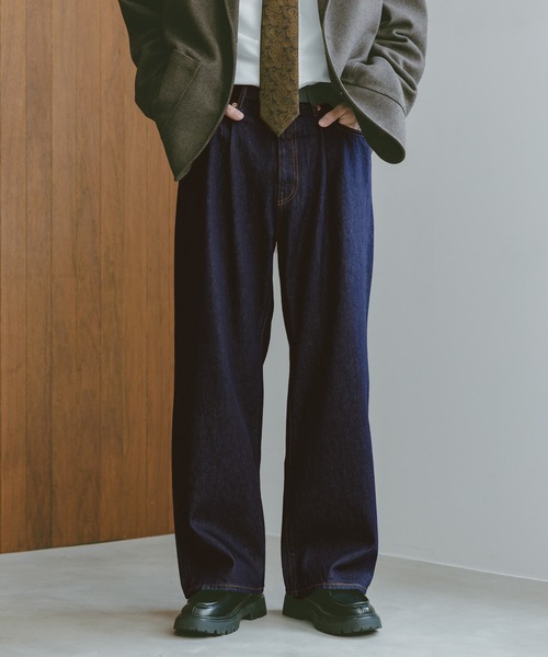 RAGEBLUE（レイジブルー）の「ヴィンテージライク/デニムバギーワイドパンツ（デニムパンツ・メンズ・ライトブルー/ブルー/インディゴブルー/ダークグレー/ブラック・LARGE/MEDIUM/SMALL）」の2枚目の写真