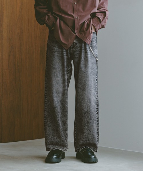 RAGEBLUE（レイジブルー）の「ヴィンテージライク/デニムバギーワイドパンツ（デニムパンツ・メンズ・ライトブルー/ブルー/インディゴブルー/ダークグレー/ブラック・LARGE/MEDIUM/SMALL）」の5枚目の写真