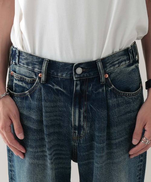 RAGEBLUE（レイジブルー）の「ヴィンテージライク/デニムバギーワイドパンツ（デニムパンツ・メンズ・ライトブルー/ブルー/インディゴブルー/ダークグレー/ブラック・LARGE/MEDIUM/SMALL）」の10枚目の写真