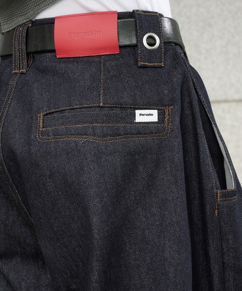 18_KS　Perushu リジットデニム Perushu ジーンズ SILVER STUDDED RIGID DENIM/シルバースタッズ