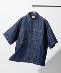 RAGEBLUE | ＜接触冷感＞【BREEZY DENIM/ブリージーデニム】ステッチデニムシャツ【セットアップ対応】(シャツ/ブラウス)
