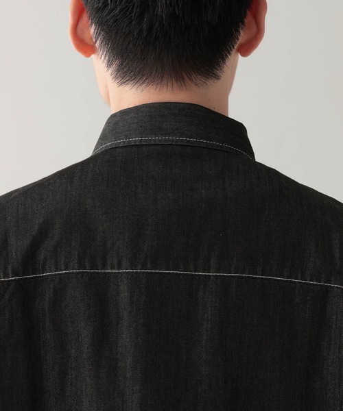 RAGEBLUE(レイジブルー)の「<接触冷感>【BREEZY DENIM/ブリージーデニム】ステッチデニムシャツ【セットアップ対応】(シャツ/ブラウス・メンズ・ブラック/ネイビー・LARGE/MEDIUM)」の13枚目の写真