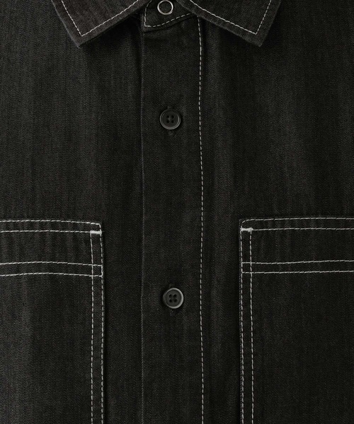 RAGEBLUE(レイジブルー)の「<接触冷感>【BREEZY DENIM/ブリージーデニム】ステッチデニムシャツ【セットアップ対応】(シャツ/ブラウス・メンズ・ブラック/ネイビー・LARGE/MEDIUM)」の18枚目の写真
