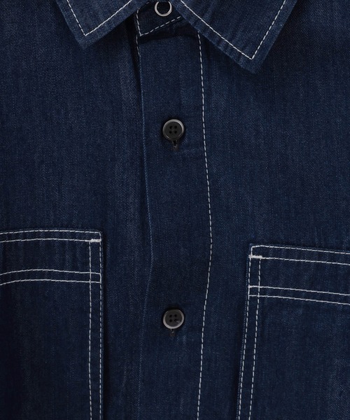 RAGEBLUE(レイジブルー)の「<接触冷感>【BREEZY DENIM/ブリージーデニム】ステッチデニムシャツ【セットアップ対応】(シャツ/ブラウス・メンズ・ブラック/ネイビー・LARGE/MEDIUM)」の19枚目の写真