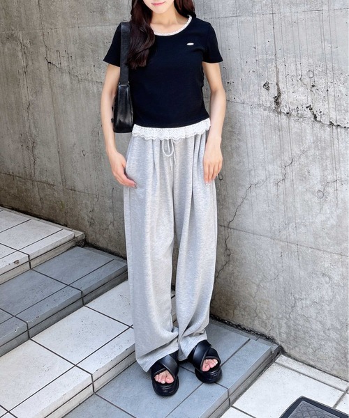 INGNI(イング)の「裾レース胸プレート付リブトップス(Tシャツ/カットソー・レディース・ブラック系その他4/ホワイト系その他/ブラック/オフホワイト/グレー・M)」の21枚目の写真