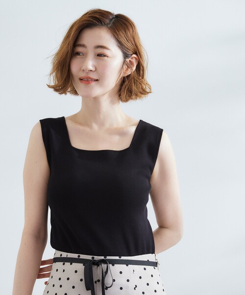 grove（グローブ）の「2WAYスクエアネックタンク（タンクトップ・レディース・ブラック/オフホワイト/ベージュ系4・01/02/03/04/05）」の8枚目の写真