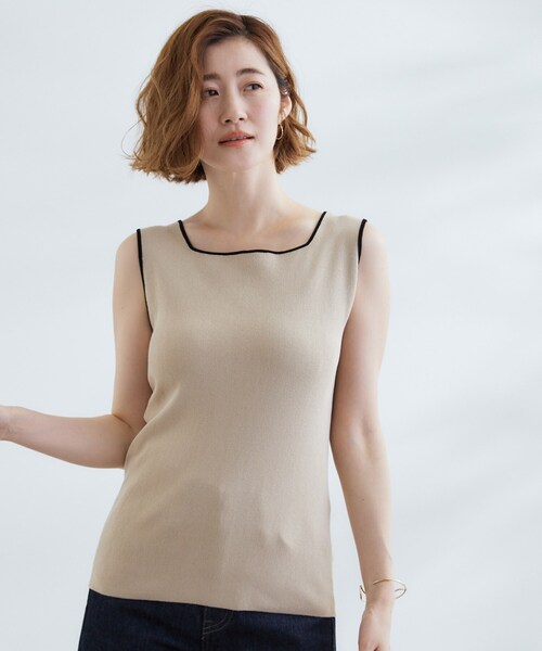 grove（グローブ）の「2WAYスクエアネックタンク（タンクトップ・レディース・ブラック/オフホワイト/ベージュ系4・01/02/03/04/05）」の13枚目の写真