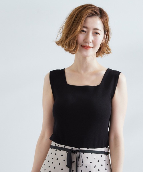 grove（グローブ）の「2WAYスクエアネックタンク（タンクトップ・レディース・ブラック/オフホワイト/ベージュ系4・01/02/03/04/05）」の2枚目の写真