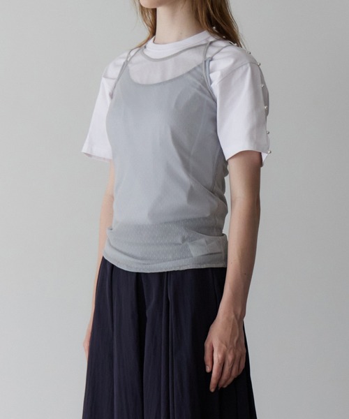 LE CIEL BLEU(ルシェルブルー)の「レイヤードキャミトップ / Layered Cami Top(キャミソール・レディース・オフホワイト/ライトブルー/ブラック・36)」の16枚目の写真