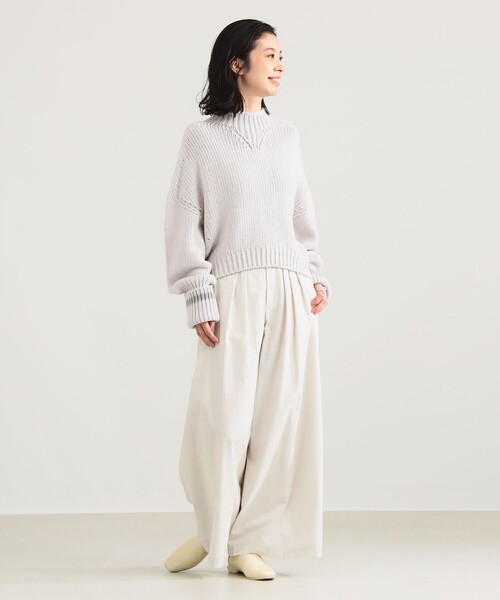 Demi-Luxe BEAMS（デミルクス ビームス）の「【1/9再値下げ】AK+1 / コットン ワイドパンツ［手洗い可］（その他パンツ・レディース・ホワイト系その他6/グリーン・36/38）」の5枚目の写真