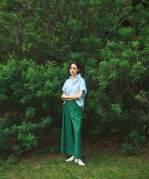 Demi-Luxe BEAMS（デミルクス ビームス）の「【1/9再値下げ】AK+1 / コットン ワイドパンツ［手洗い可］（その他パンツ・レディース・ホワイト系その他6/グリーン・36/38）」の9枚目の写真